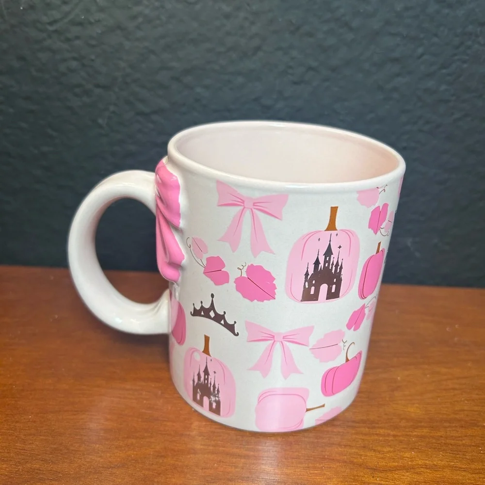 Disney Pink Pumpkin Castle Mug - Silver Buffalo Ceramic